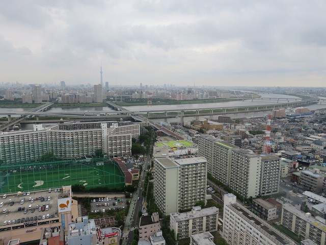 江戸川区の「タワーホール船堀」の展望台からの眺め