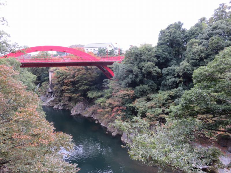 高津戸峡の遊歩道からみえる高津戸橋