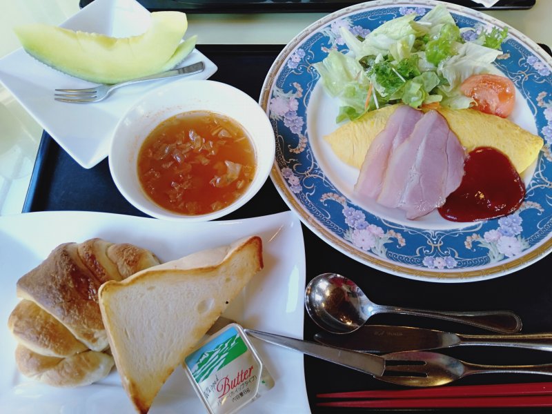 伊香保温泉の洋風旅館ぴのんの洋食朝食